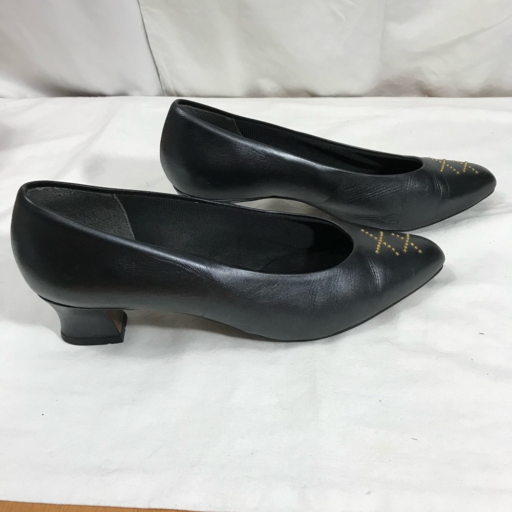 Selby Vintage Women’s Black Low Heel Comfort Pumps 8.5 - Picture 4 of 7